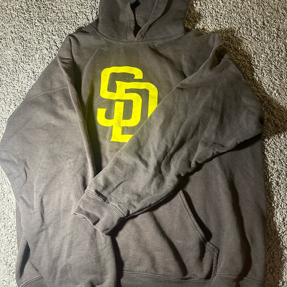 Brown Hoodie with Yellow Logo